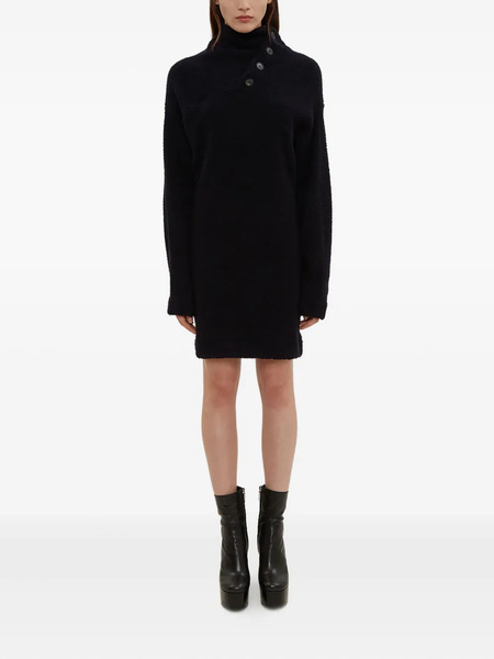  Atlein Robe-pull Asymétrique à Col Cheminée - Noir 