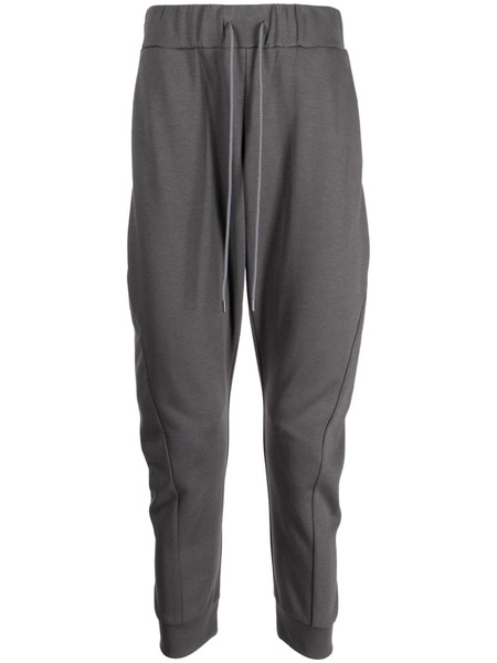  Attachment Pantalon En Coton Mélangé à Lien De Resserrage - Gris 
