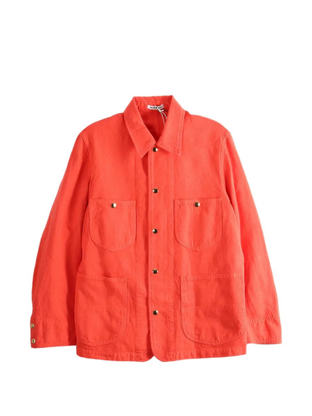 Auralee Veste Boutonnée à Poches Plaquées - Orange 
