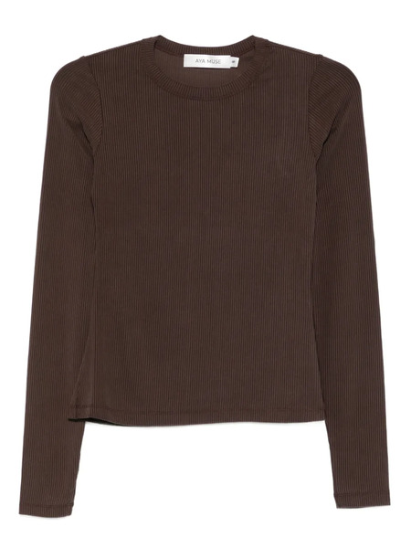  Aya Muse Pull à Col Rond - Marron 
