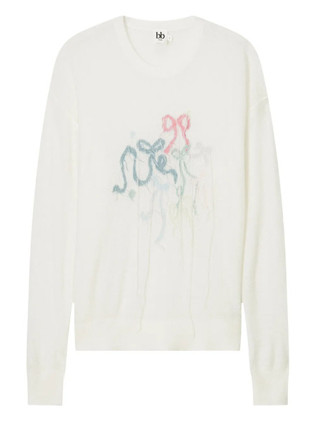 B+ab Pull à Broderies - Blanc 