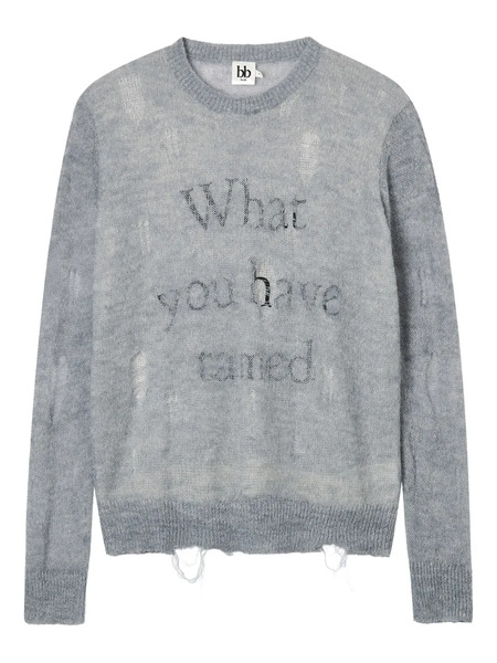  B+ab Pull à Effet Usé - Gris 