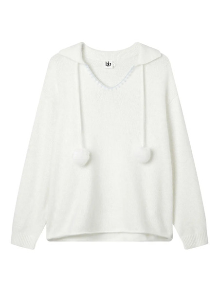 B+ab Pull à Pompon - Blanc 