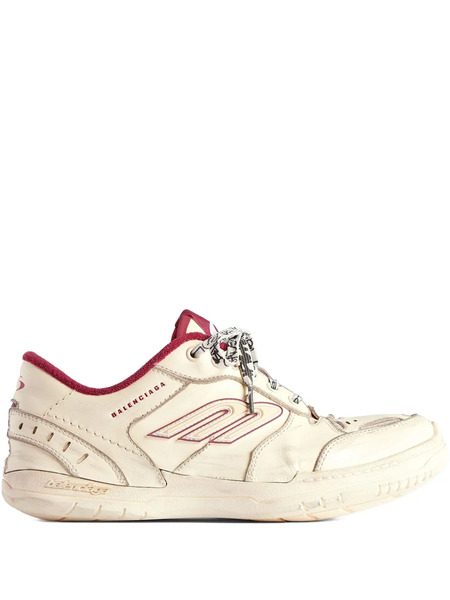  Balenciaga Baskets Hamptons Medium Worn-out à Lacets - Tons Neutres 
