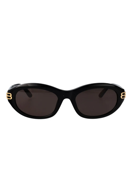  Balenciaga Eyewear Lunettes De Soleil à Monture Ovale - Noir 