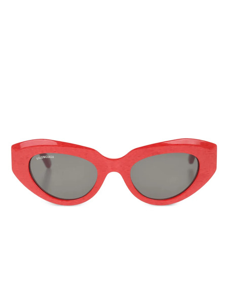  Balenciaga Eyewear Lunettes De Soleil à Monture Ovale - Rouge 