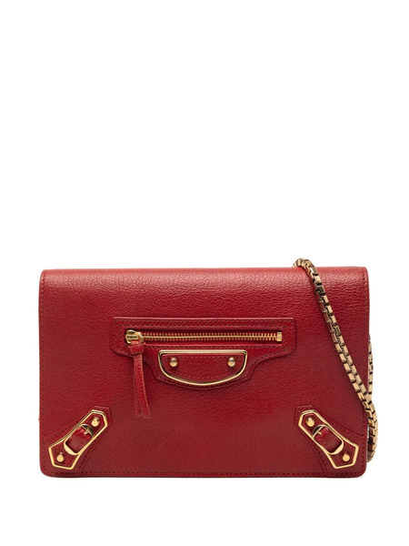  Balenciaga Pre-owned Portefeuille Métallisé Motocross Metallic Edge à Bride En Chaîne (2017) - Rouge 