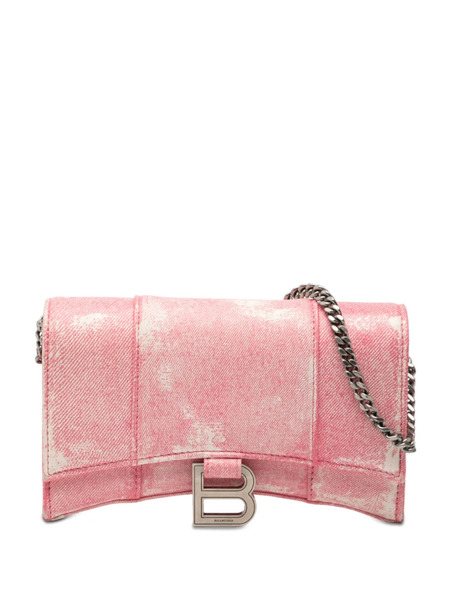  Balenciaga Pre-owned Sac à Bandoulière Nappa Denim Printed Hourglass Wallet On Chain (2005-2025) - Rose 
