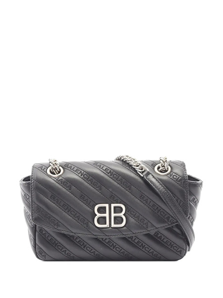  Balenciaga Pre-owned Sac Porté épaule En Cuir à Logo Et Chaîne Bb (2010-2026) - Noir 