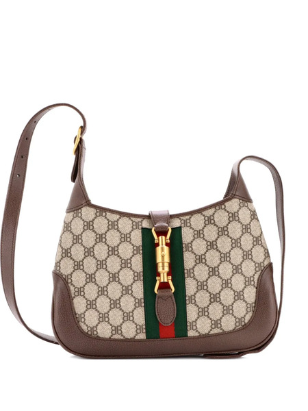  Balenciaga Pre-owned X Gucci The Hacker Project Jackie 1961 Bb Coated Canvas Small Hobo Bag - Marron 