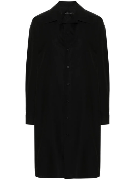  Balenciaga Robe-chemise à Col Pointu - Noir 