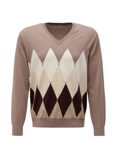  Ballantyne Pull à Losanges En Intarsia - Tons Neutres 