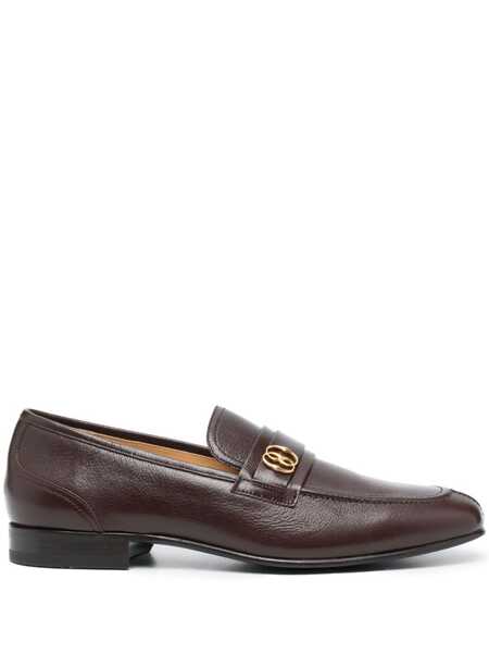  Bally Mocassins Suisse En Cuir à Plaque Logo - Marron 