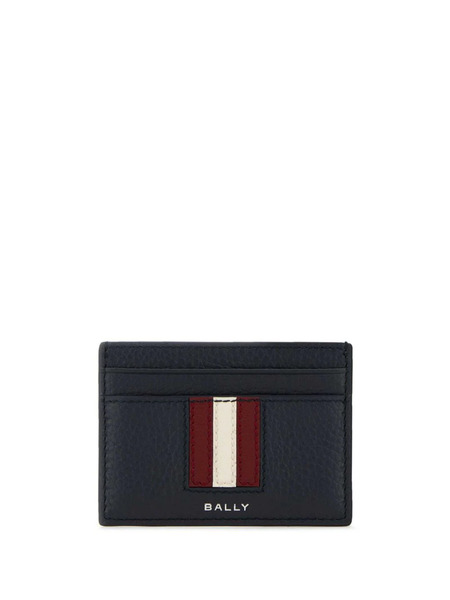  Bally Porte-cartes En Cuir à Logo Imprimé - Bleu 