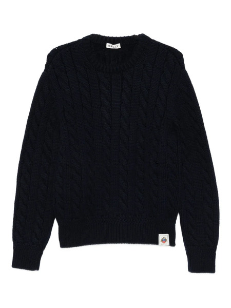  Bally Pull En Maille Torsadée - Bleu 