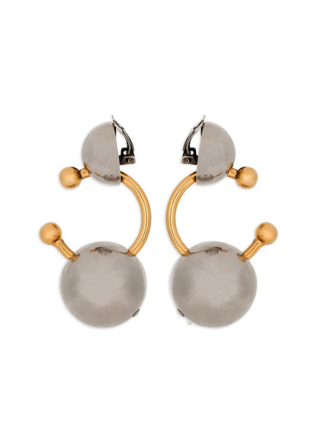  Balmain Boucles D'oreilles à Perles Brodées - Argent 