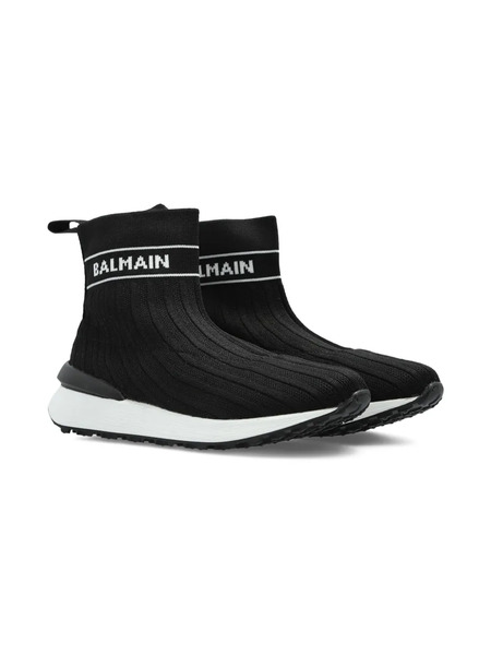  Balmain Kids Baskets En Maille - Noir 