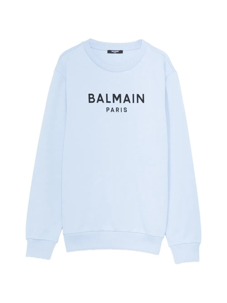  Balmain Kids Pull à Logo Imprimé - Bleu 