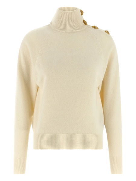  Balmain Pull à Col Montant - Tons Neutres 