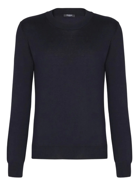  Balmain Pull à Col Rond - Bleu 