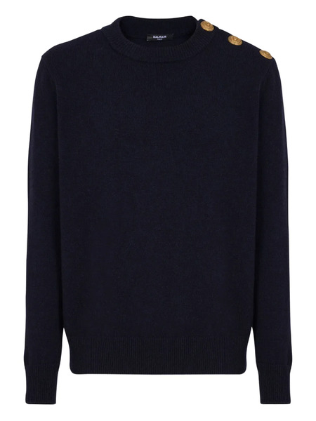  Balmain Pull à Logo - Bleu 
