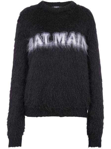  Balmain Pull à Logo En Jacquard - Noir 