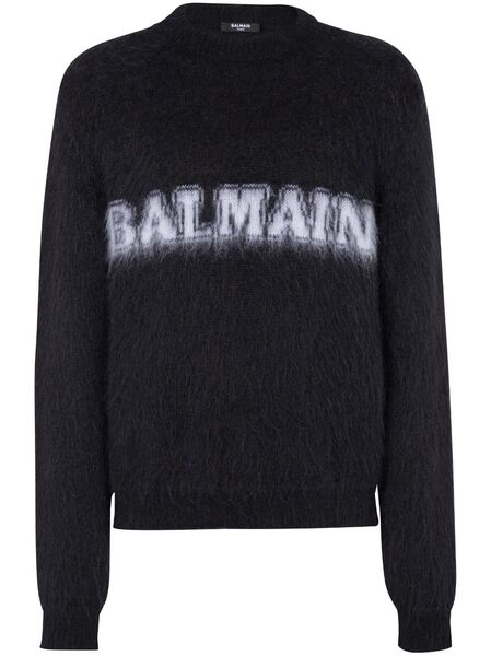  Balmain Pull à Logo Imprimé - Noir 