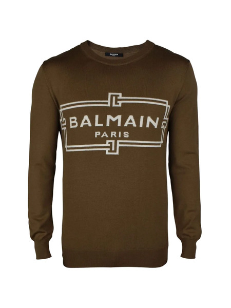  Balmain Pull à Manches Longues Et Logo - Marron 