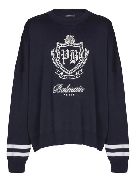  Balmain Pull à Rayures - Bleu 