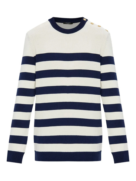  Balmain Pull à Rayures - Noir 