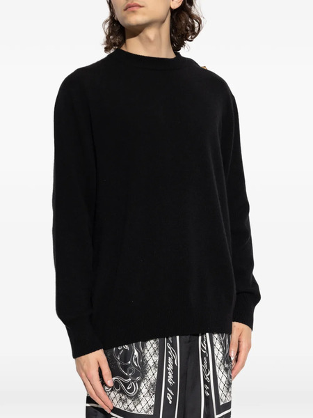  Balmain Pull Boutonné à épaules Dénudées - Noir 