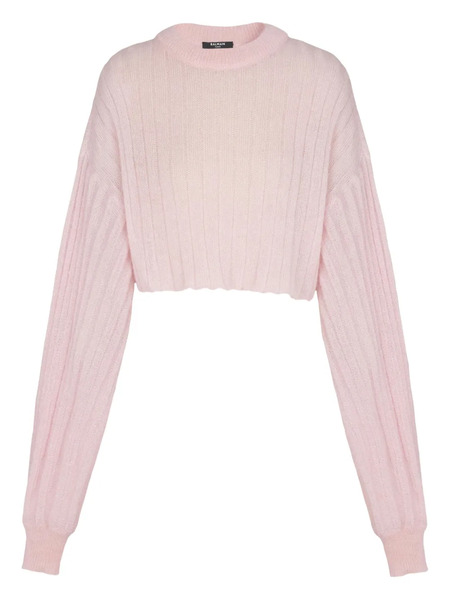  Balmain Pull Côtelé - Rose 