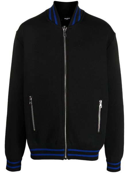  Balmain Pull En Maille Nervurée - Noir 