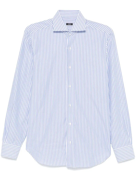  Barba Chemise à Rayures - Bleu 