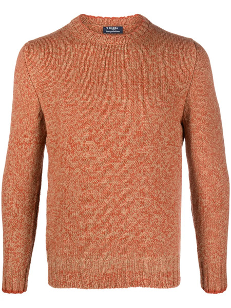  Barba Pull En Maille à Design Moucheté - Orange 