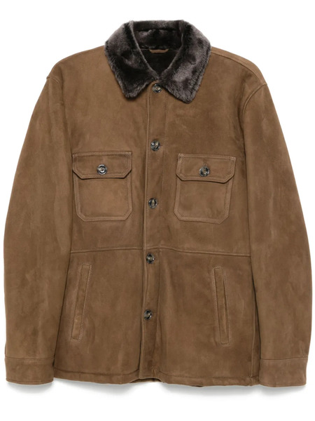  Barba Veste En Daim - Marron 