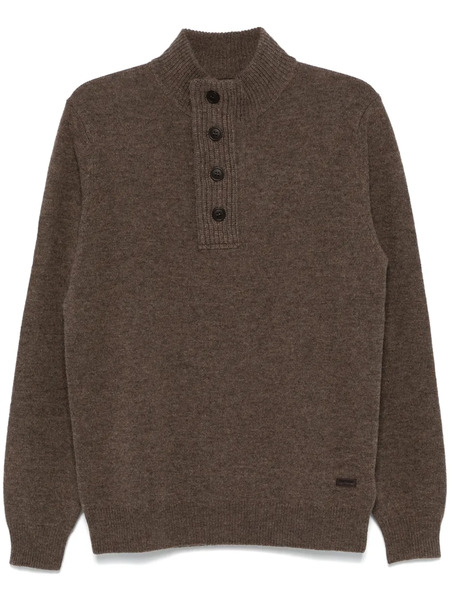  Barbour Pull à Patch Logo - Marron 