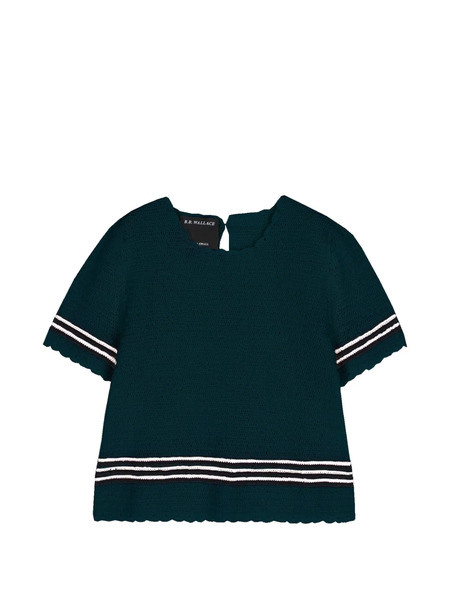  B.b. Walace Turrel Striped Wool Top - Vert 