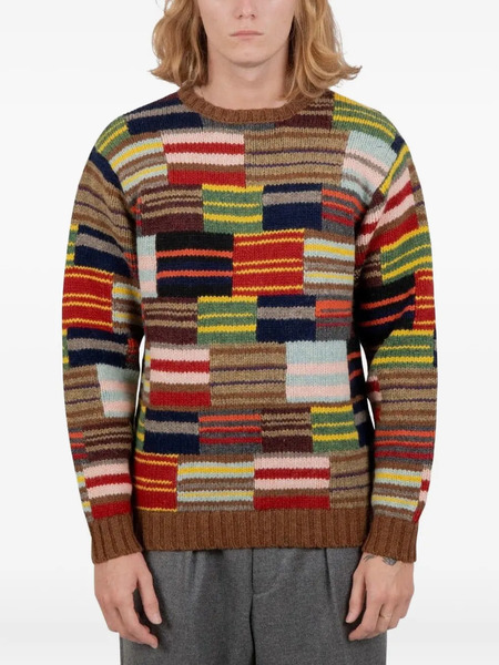  Beams Plus Pull à Design Patchwork - Noir 