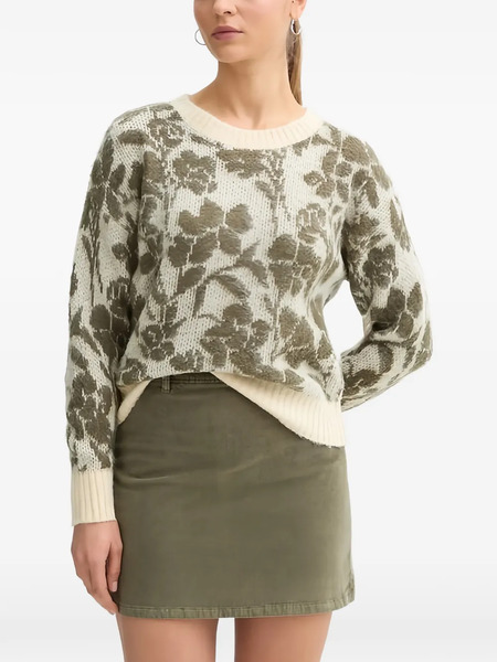  Benetton Pull à Fleurs - Tons Neutres 