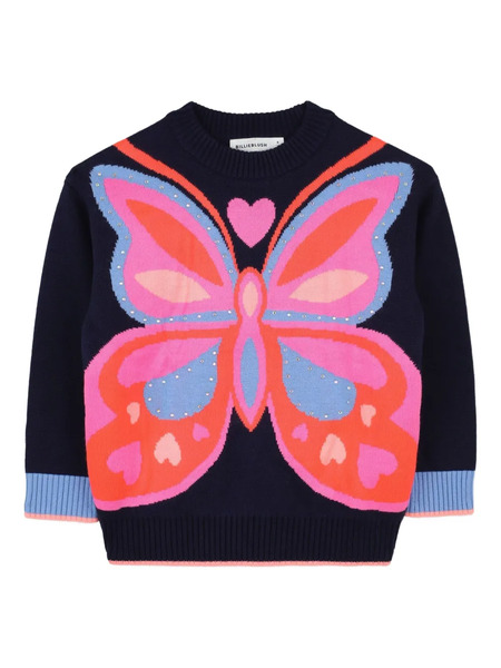  Billieblush Pull à Motif Papillon - Bleu 