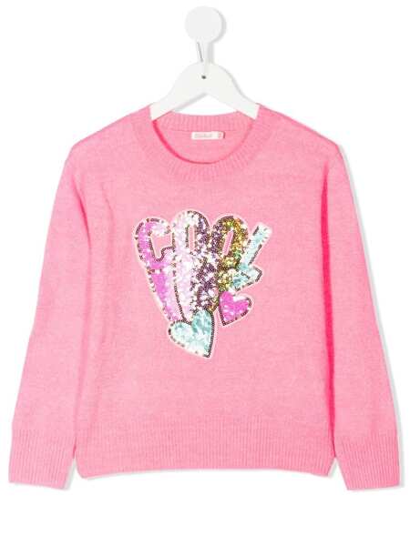 Billieblush Pull Brodé De Sequins - Rose 