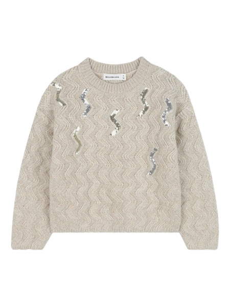  Billieblush Pull Brodé De Sequins - Tons Neutres 