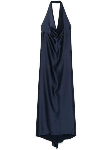  Blanca Vita Robe En Satin à Coupe Longue - Bleu 