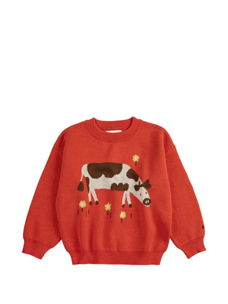  Bobo Choses Pull Farm Adventure à Broderies - Rouge 