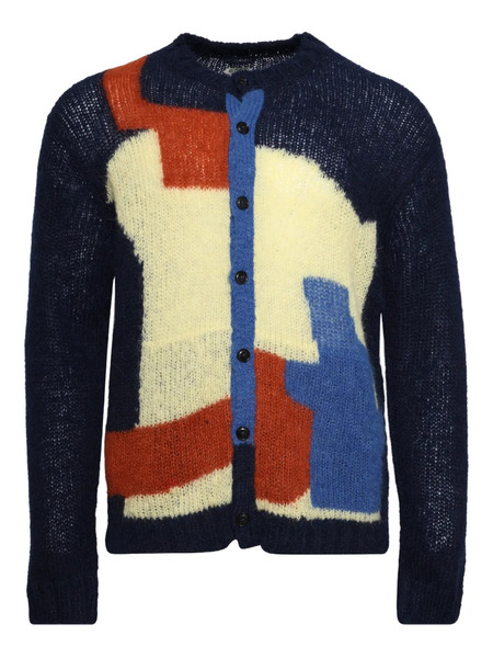 Bode Cardigan Graphique Chapeau - Bleu 