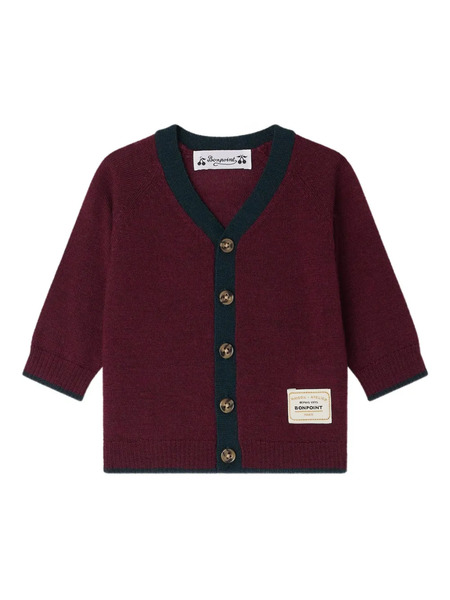  Bonpoint Cardigan à Boutons Embossés - Rouge 