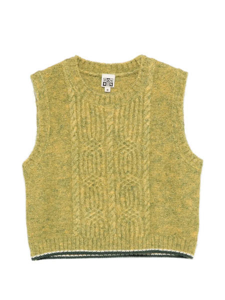  Bonton Haut En Maille Torsadée - Vert 