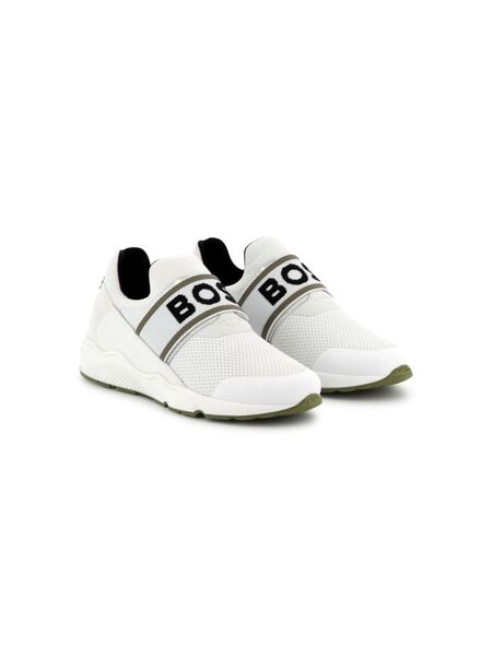  Boss Kidswear Baskets à Logo Imprimé - Blanc 