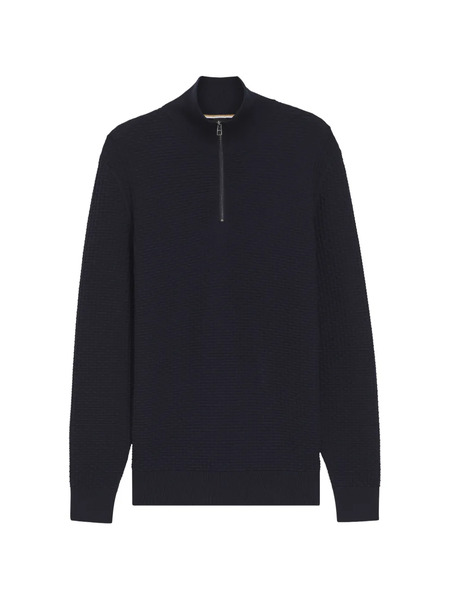  Boss Pull à Col Zippé - Bleu 